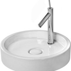 Duravit 386470027 Раковина накладная круглая 470 мм, с 1 отв под смеситель, без переливом,выпуск с керамической крышкой, цвет белый фото