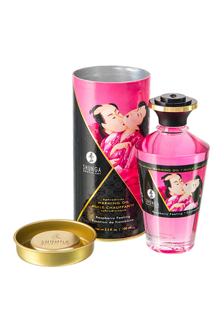 Масло массажное для тела Shunga «Малиновое чувство» (Raspberry Feeling), разогревающее, 100 мл