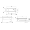 Duravit D-Code 700098000000000 Ванна акриловая 1700х700 мм см, встраиваемая, с 1 наклоном для спины, выпуск в зоне ног, цвет белый