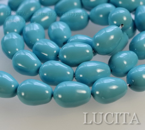5821 Хрустальный жемчуг Сваровски Crystal Turquoise грушевидный 11х8 мм ()