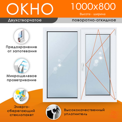 Пластиковое окно 1000 х 800 ТермА Эко