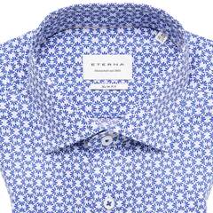 Сорочка мужская Eterna Slim Fit 4168-F170-14 с сине-голубым принтом