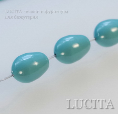 5821 Хрустальный жемчуг Сваровски Crystal Turquoise грушевидный 11х8 мм ()