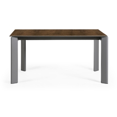 Стол Atta 160 (220) x90 антрацит, коричневый, керамика
