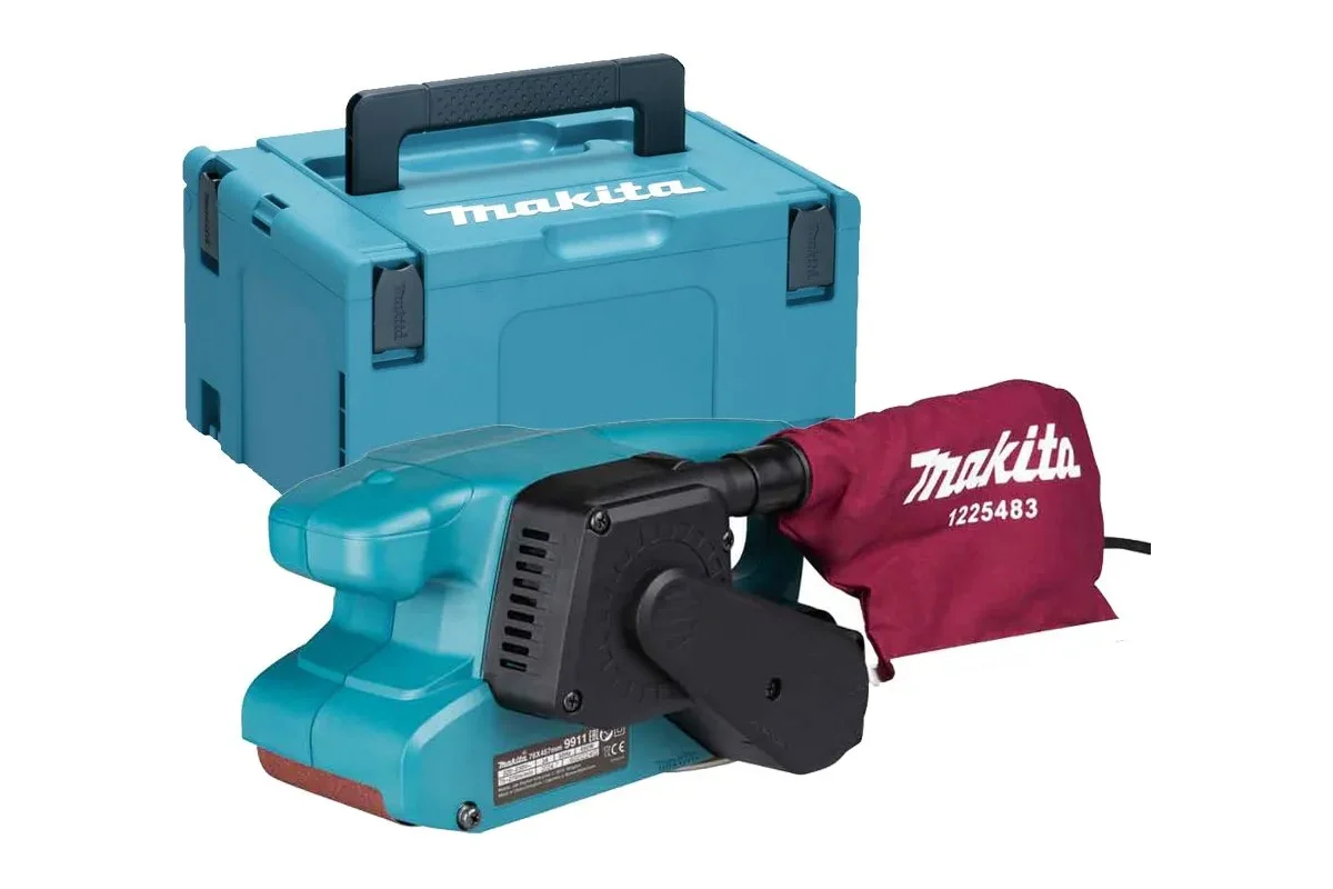 Машина шлифовальная ленточная Makita 650Вт, 76х457мм, 75-270 об/мин, регулировка скорости Makpac 3 9911J