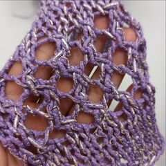 Queen New Mill Вискозный шнурок с фольгой 165м/100гр Фиолетовый+золото