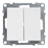 Выключатель двухклавишный - Legrand SUNO - 10АХ 250В безвинтовые зажимы - Белый — фото 1