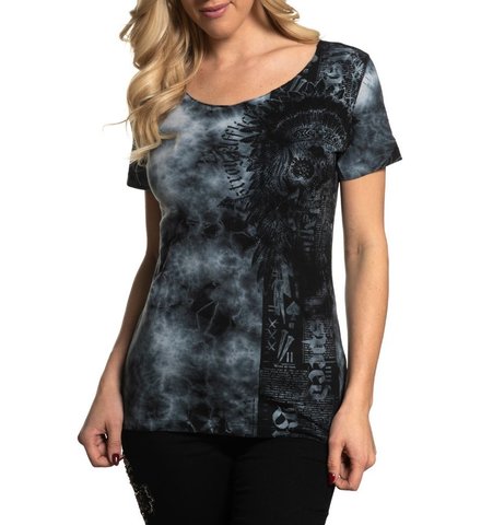 Affliction | Футболка женская LAGUNA RENEGADE AW22621 перед на модели