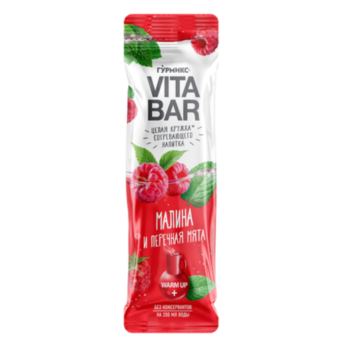 Основа для приготовления напитка Гурмикс VITA BAR малина и перечная мята, 25 мл.