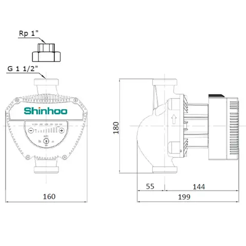 Циркуляционный насос Shinhoo MEGA+ 25-12 1x230V, 71121011