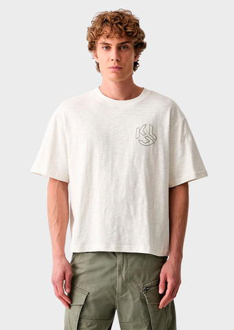 Футболка KARL LAGERFELD JEANS Boxy Distressed Logo Tee