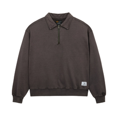 Свитшот Alpha Industries Essential 1/4 Zip Relaxed Fit Sweatshirt Wash Hickory (Коричневый)