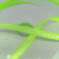 Лента репсовая "NICE", ш. 1 см, салатовый неон