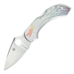 Фото Складной нож Dragonfly 2 Tattoo - Spyderco 28PT, сталь VG-10 Satin Plain, рукоять нержавеющая сталь