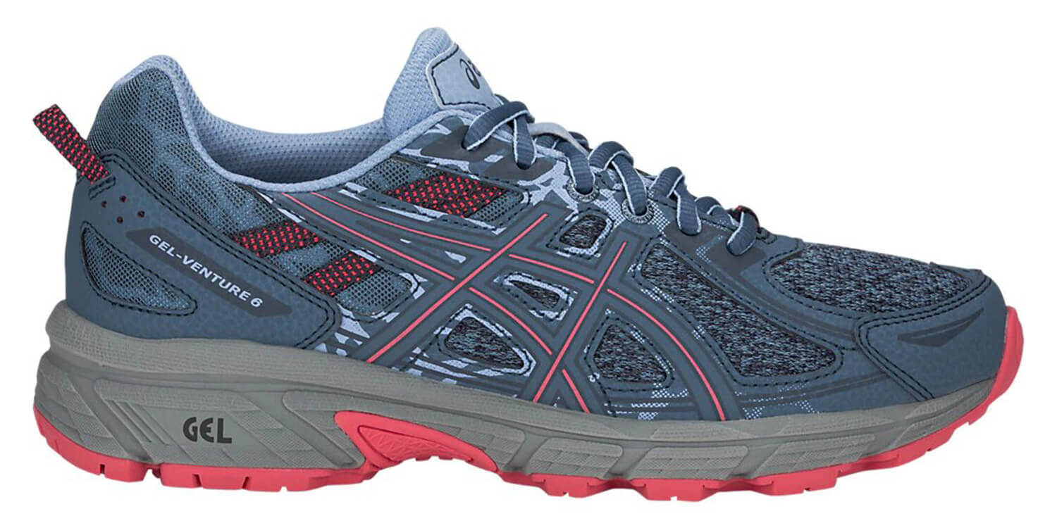Asics Gel Venture 6 кроссовки-внедорожники для бега женские серые-розовые