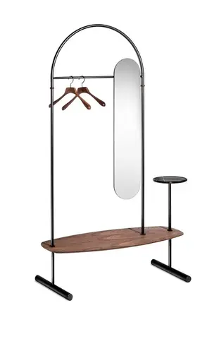 Фото: Вешалка ARCO Black/Walnut с зеркалом - основной вид