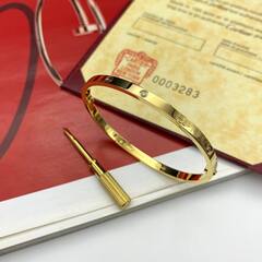 Браслет LOVE с отверткой тонкий с камнями lux VGOLD