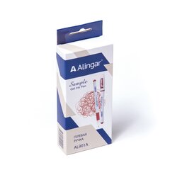 
          Ручка гелевая Alingar, "Sample", 0,55 мм, красная, резиновый грип, круглый, белый, пластиковый корпус, карт. уп.