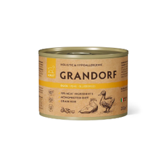 Консервы для собак GRANDORF Duck pear blueberries pate Монопротеиновый влажный корм из утки с грушей и черникой для собак 6шт по 200гр