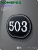 Номерок на дверь квартиры 503, для кабинета, офиса, шильдик 9 х 7 см, черный, Айдентика Технолоджи