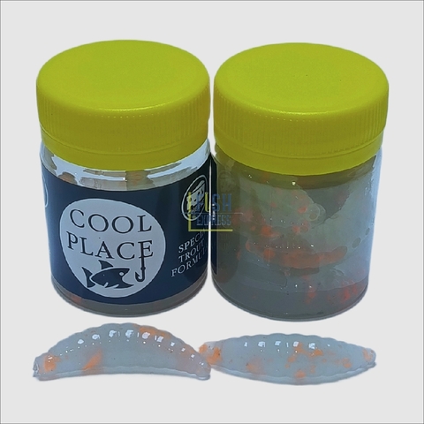 Форелевая силиконовая приманка COOL PLACE MAGGOT 1.6 цвет ГОЛУБОЙ (ОРАНЖЕВАЯ КРОШКА) СЫР продажа от 2шт