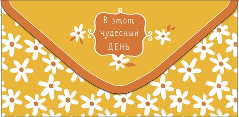 Открытка-конверт, В этот чудесный день, Белые ромашки, 8,3*16,7 см, 5 шт.