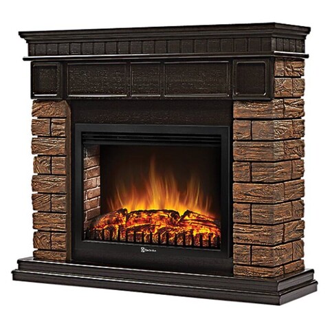 Портал Firelight Bricks Wood 30 камень коричневый шпон темный дуб