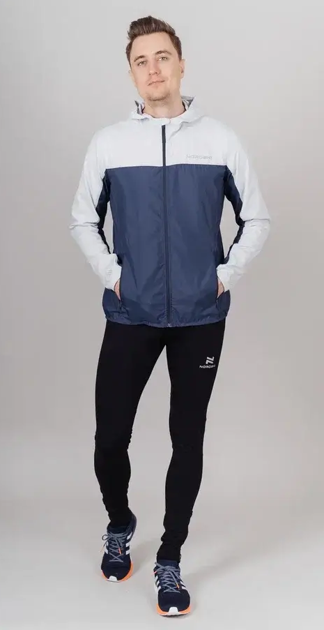 Мужской костюм для бега Nordski Rain Pro gray-navy