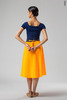Wrap skirt with elastic waist and ties | neon_orange