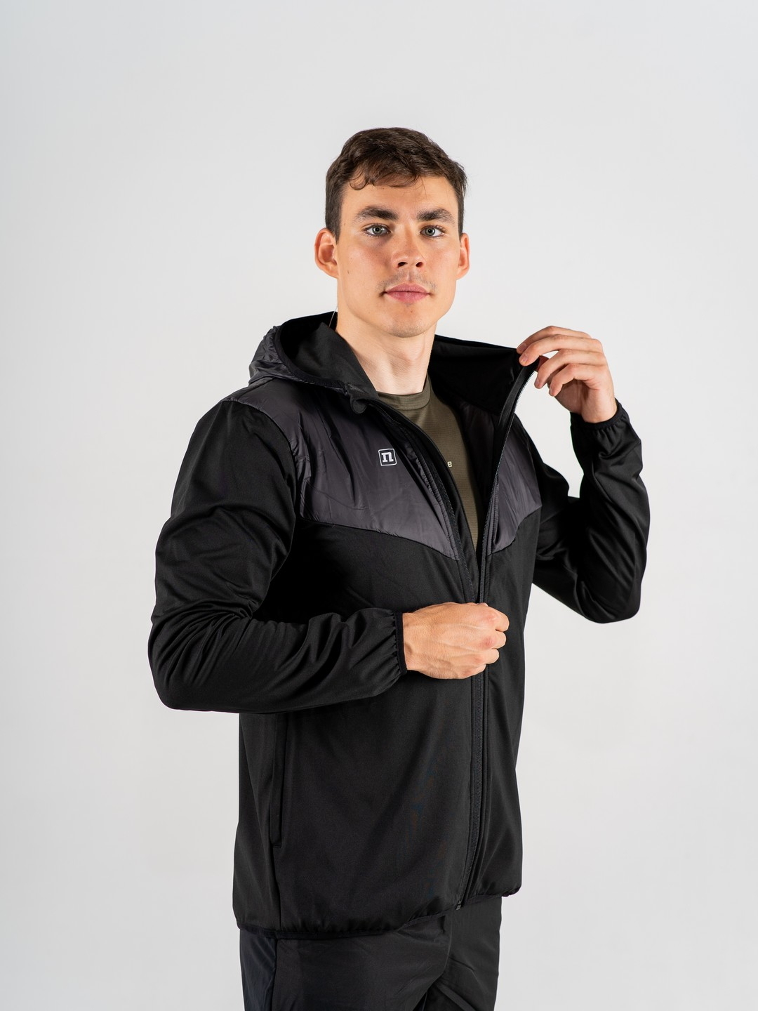 Гибридная ветровка Noname с капюшоном Hybrid Run Jersey 23 UX черная - 4