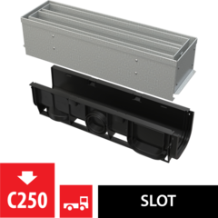 Alcaplast AVZ101S-R123R Щелевой дренажный канал симметричная ревизионная часть 100 мм из оцинкованной стали фото
