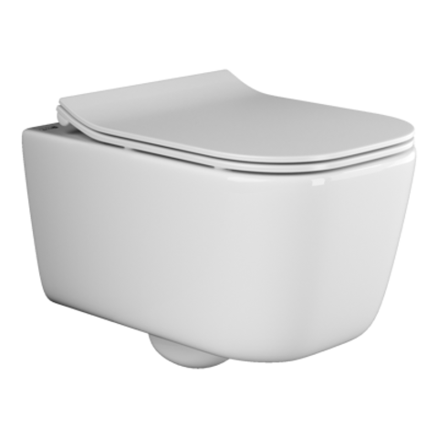 Ceramica Nova New Day CN3005 Подвесной унитаз c ультра тонким сидением с функцией плавного закрытия, цвет: белый