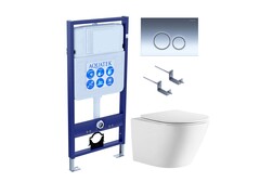 Aquatek SET Aquatek ЛИБЕРТИ-018 4в1 SET Aquatek ЛИБЕРТИ-018 4в1 (рама Aquatek Standard INS-0000012+крепёж KKI-0000002+клавиша KDI-0000018+унитаз ЛИБЕРТИ AQ1999T-00 с тонким сиденьем sc) фото