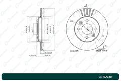 Диск тормозной вентилируемый G-brake  GR-02040