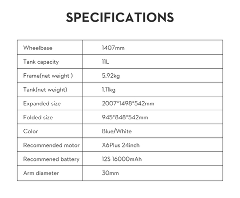Рама сельскохозяйственного гексакоптера EFT E610P 10L, 30*330, Water tank
