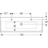 Geberit Xeno2 500.277.00.1 Раковина встраиваемая,140x48см, Альпийский белый