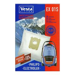 Мешок для пылесоса Vesta filter, EX 01 S, синтетический, 4 шт