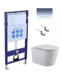 Aquatek Вега SET AQUATEK ВЕГА-1905-016 Инсталляция с унитазом и клавишей, цвет: белый фото