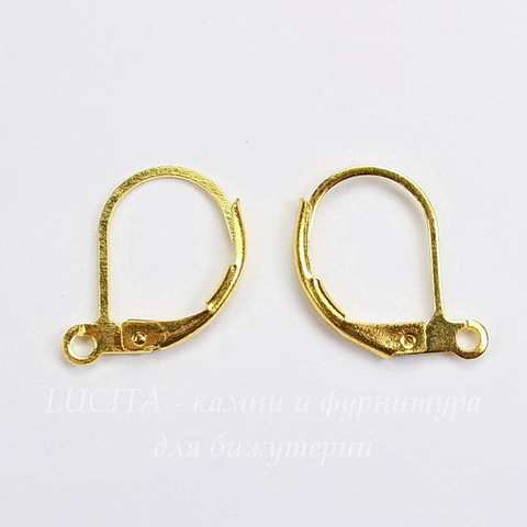 Швензы с французским замком, 14х10 мм (цвет - золото)