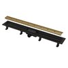 Alcaplast APZ10BLACK-750BRASS Водоотводящий желоб с порогами для перфорированной решетки, черный-брасс