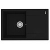 Lemark Imandra 9910025 Кухонная мойка 760 врезная прямоугольная с крылом из кварцгранита цвет: Антрацит