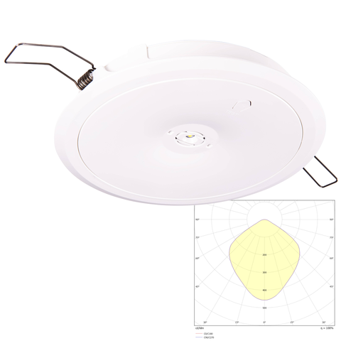 Встраиваемые светодиодные эвакуационные светильники Starlet Round LED SO Frame