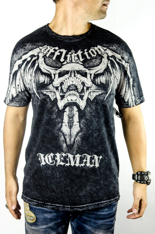 Affliction | Футболка мужская Chuck Liddell Iceman Tee Signature Series A394 перед