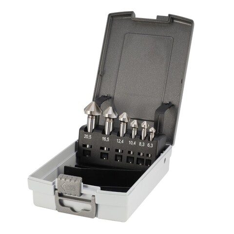Набор зенковок 90° 6,3-20,5мм DIN335C 3z HSSE-Co5 6шт H-Tools 102152EHT