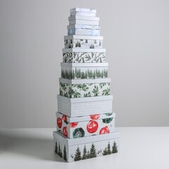 Коробка одиночная, Прямоугольник, «С новым годом», 20*12*7,5 см, 1 шт.