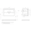 BelBagno MARINO-CER-MINI-800-2C-SO-NL-P База под раковину подвесная с двумя выкатными ящиками, Nero Lucido, 796x390x500