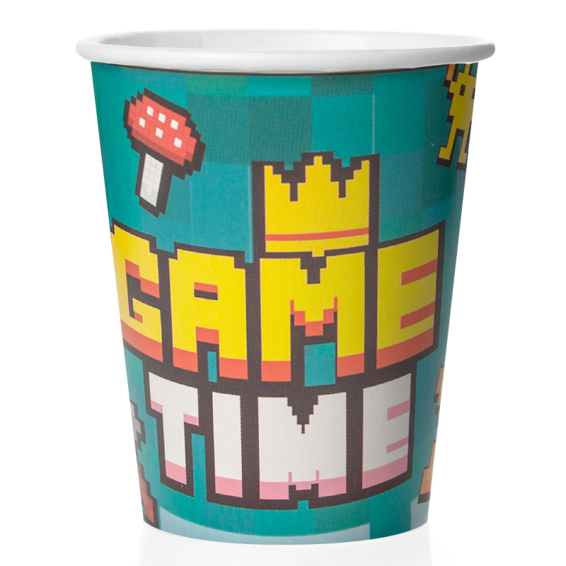Стаканы бумажные, Game Time/Пиксели, 250 мл, 6 шт.