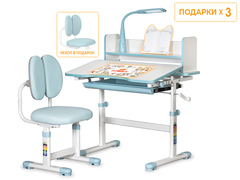 Комплект растущей детской мебели Mealux EVO BD-24 парта + стул + надстройка + подставка + выдвижной ящик + светильник + стаканчики + накладка