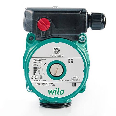 Насос циркуляционный Wilo Star-RS 25/6-130 (гайки- адаптеры на 180)