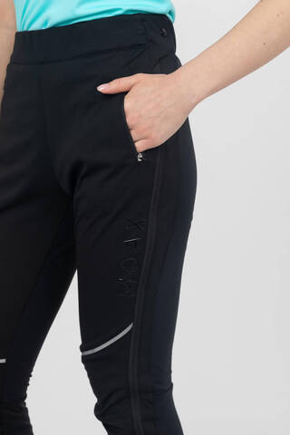 Женские лыжные штаны-самосбросы Moax Solo Full zip черные